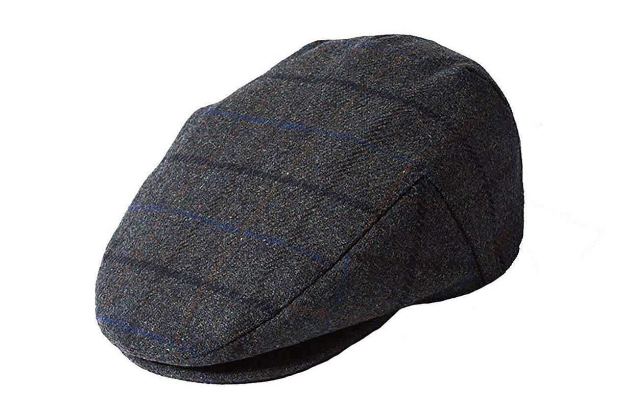 FAILSWORTH Waterproof Flat Cap Wool Flat Driving Warm MADE IN UK - Charcoal