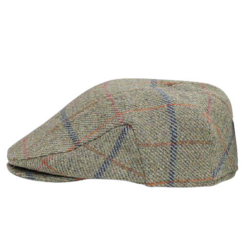 FAILSWORTH Waterproof Flat Cap Wool Flat Driving Warm MADE IN UK - Green/Blue