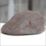 FAILSWORTH Cambridge Flat Cap Wool Flat Driving Warm MADE IN UK - Brown/Blue