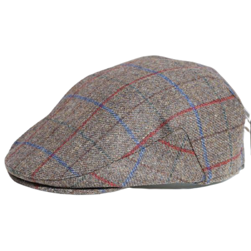 FAILSWORTH Cambridge Flat Cap Wool Flat Driving Warm MADE IN UK - Brown/Blue