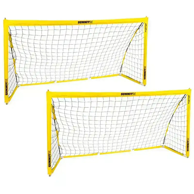 2x Summit Pop Up Fastnet Soccer Goal Futsal Football Portable Flexible 1.5m x 0.9m