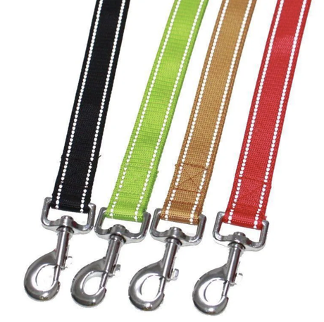 Reflective Nylon Dog Leash Lead Training Obedience Recall Walk Hi Vis - Assorted Colours