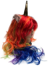 UNICORN WIG Pony Cosplay Party Costume Hair Wavy Curly Rainbow