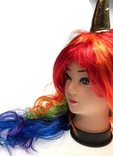 UNICORN WIG Pony Cosplay Party Costume Hair Wavy Curly Rainbow