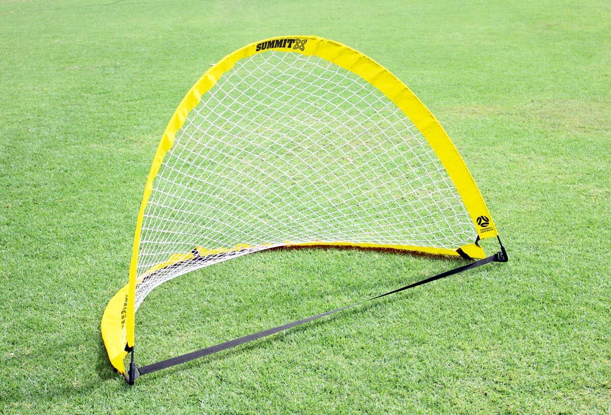 2x Summit Pop Up Teardrop Advance FFA Half Dome Training Football Soccer Goal 2mx1m