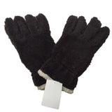 Thick FLEECY Boucle Warm Gloves Winter Knit Fluffy Warm Wrist Length Plush Ski - Brown