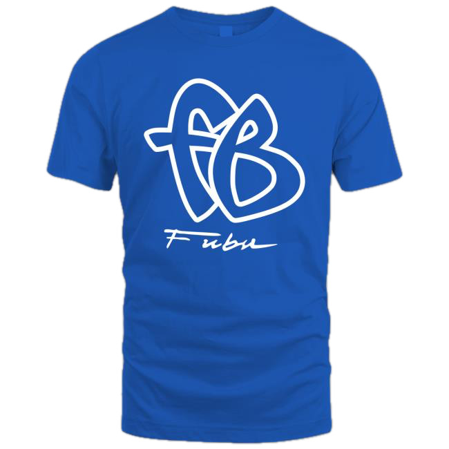 FUBU Drake Classic Logo T Shirt Top Quick Shot Tee - Cobalt Blue/White