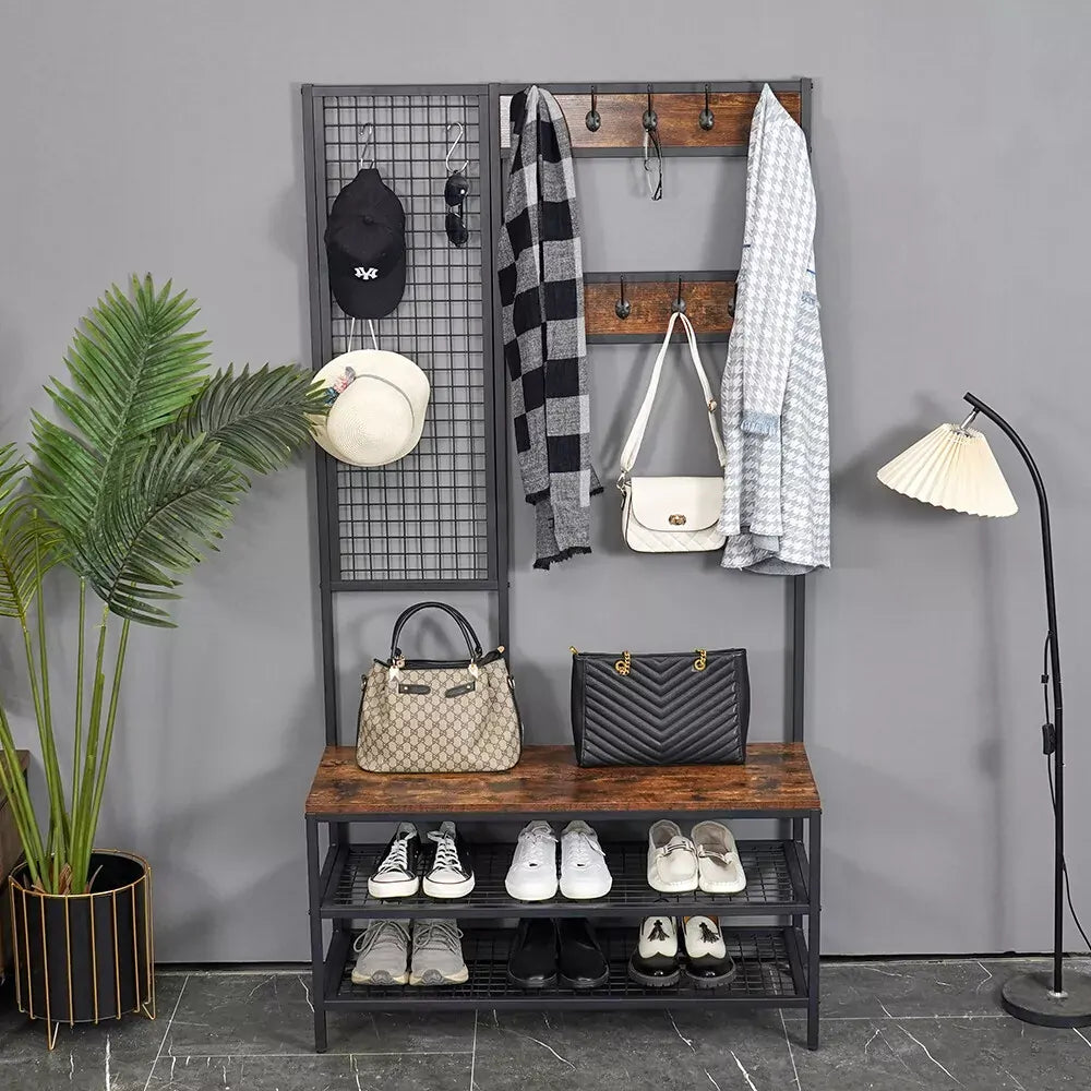 Viviendo Foyer Coat & Shoe Rack with Hooks