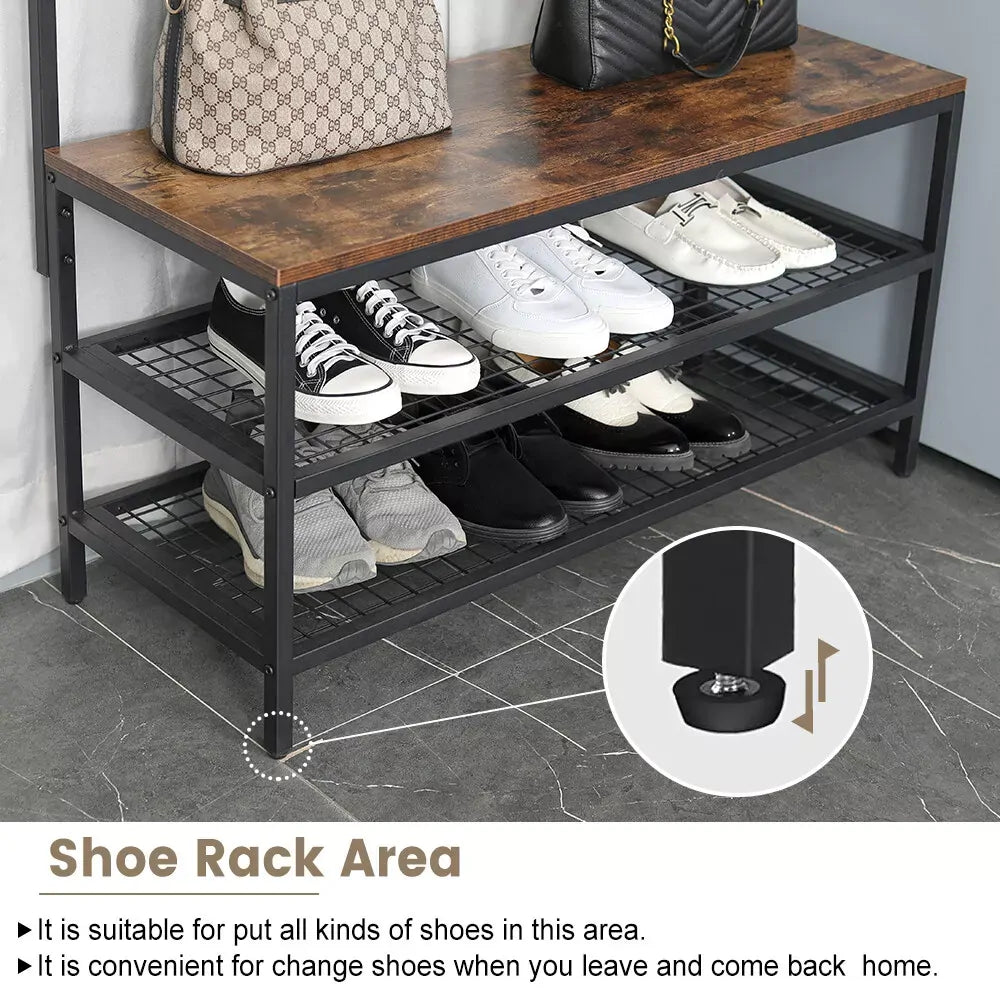 Viviendo Foyer Coat & Shoe Rack with Hooks