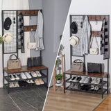 Viviendo Foyer Coat & Shoe Rack with Hooks