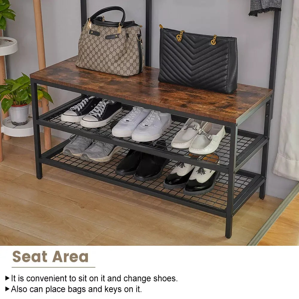 Viviendo Foyer Coat & Shoe Rack with Hooks