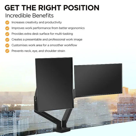 Dual Monitor Arm Heavy Duty 12KG LED Screen Holder Desk Mount Gas Spring VESA