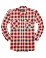 Mens 100% Cotton Flannelette Shirt Long Sleeve Check Authentic Flannel - Red/Navy