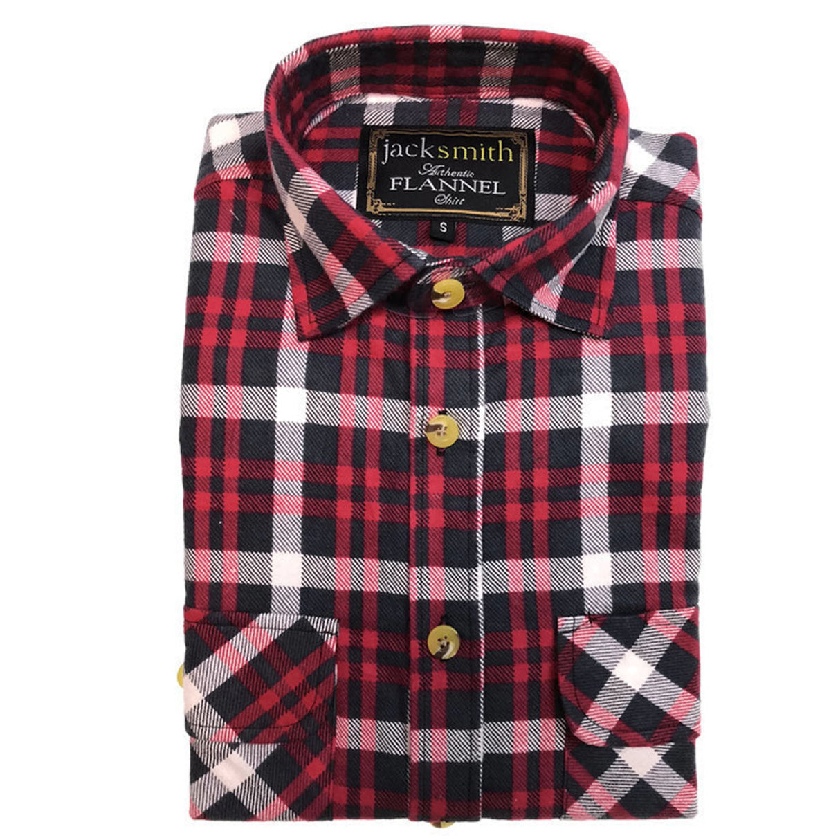 Mens Half Placket Flannelette Long Sleeve Pullover Shirt 100% Cotton Check Authentic Flannel