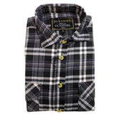 Mens Half Placket Flannelette Long Sleeve Pullover Shirt 100% Cotton Check Authentic Flannel