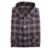 Mens Half Placket Flannelette Long Sleeve Pullover Shirt 100% Cotton Check Authentic Flannel