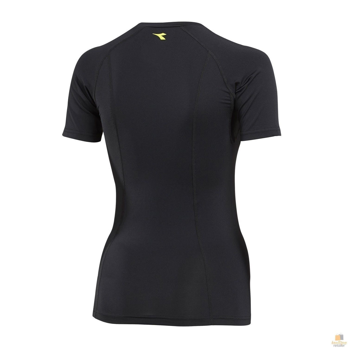 DIADORA Ladies Womens Compression Short Sleeve Top Fitness Gym Yoga - Black