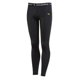 DIADORA Ladies Compression Sports Full Length Tights Gym Yoga - Black