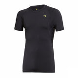 Diadora Boys Compression Short Sleeve Tee Top T Shirt Boys Thermal Kids - Black