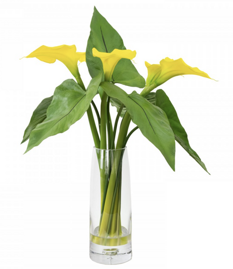 60cm Calla Lily Arrangement in Glass Vase Artificial Plant Flower Tree Fake