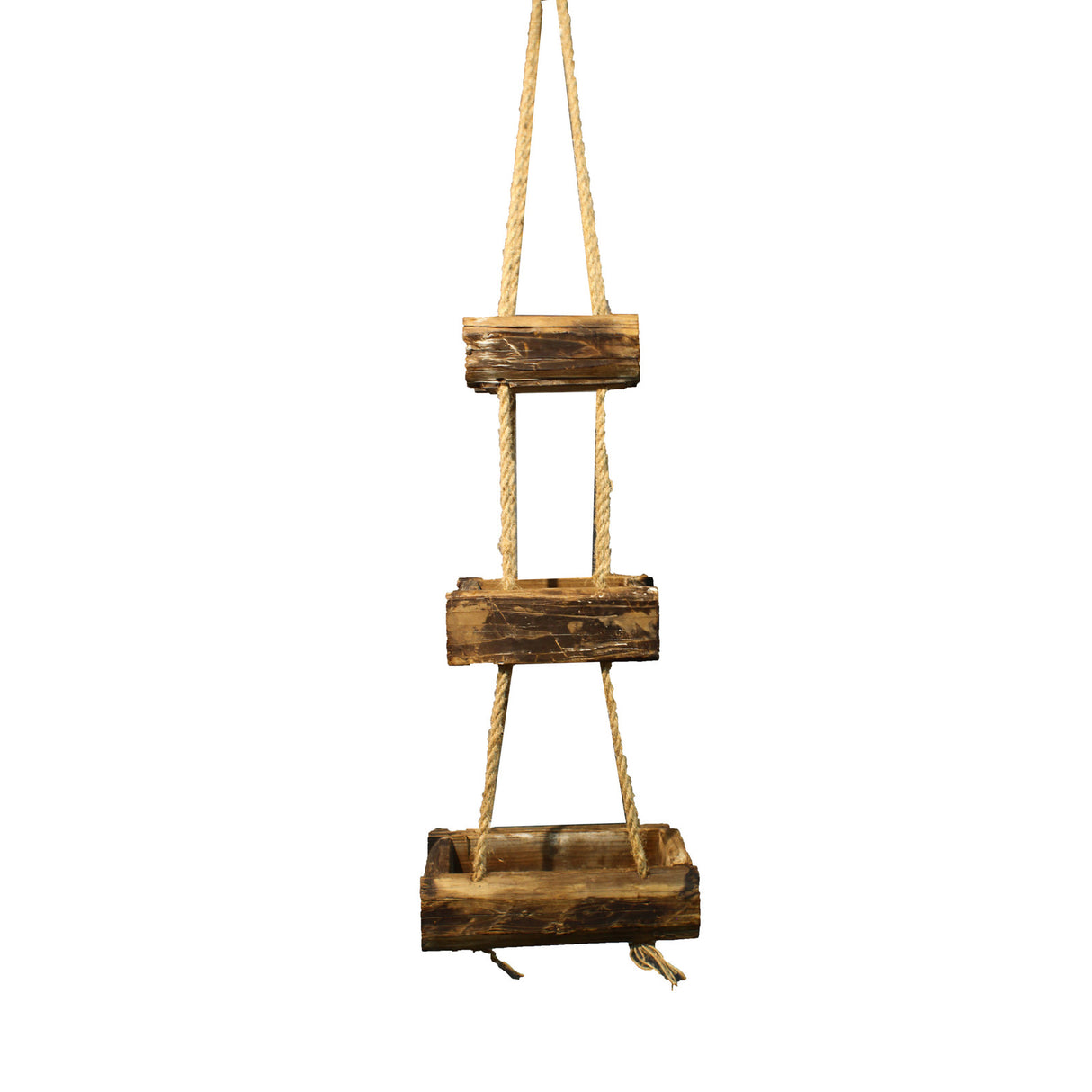 3 Tier Hanging Planter with Rope Flower Shelf Storage Rack