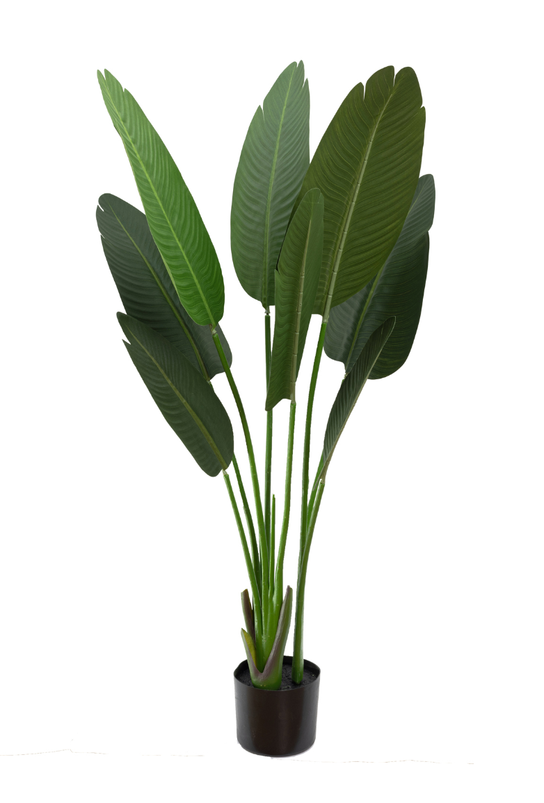 120cm Potted Faux Traveller Palm with 8 Leaves Artificial Flower Plant Décor