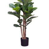 120cm Potted Faux Fiddle Leaf Fig Tree Artificial Plant Flower Green