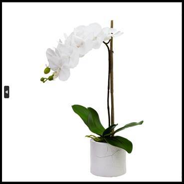 52cm Potted White Orchid Plant Artificial Flower Home Decor