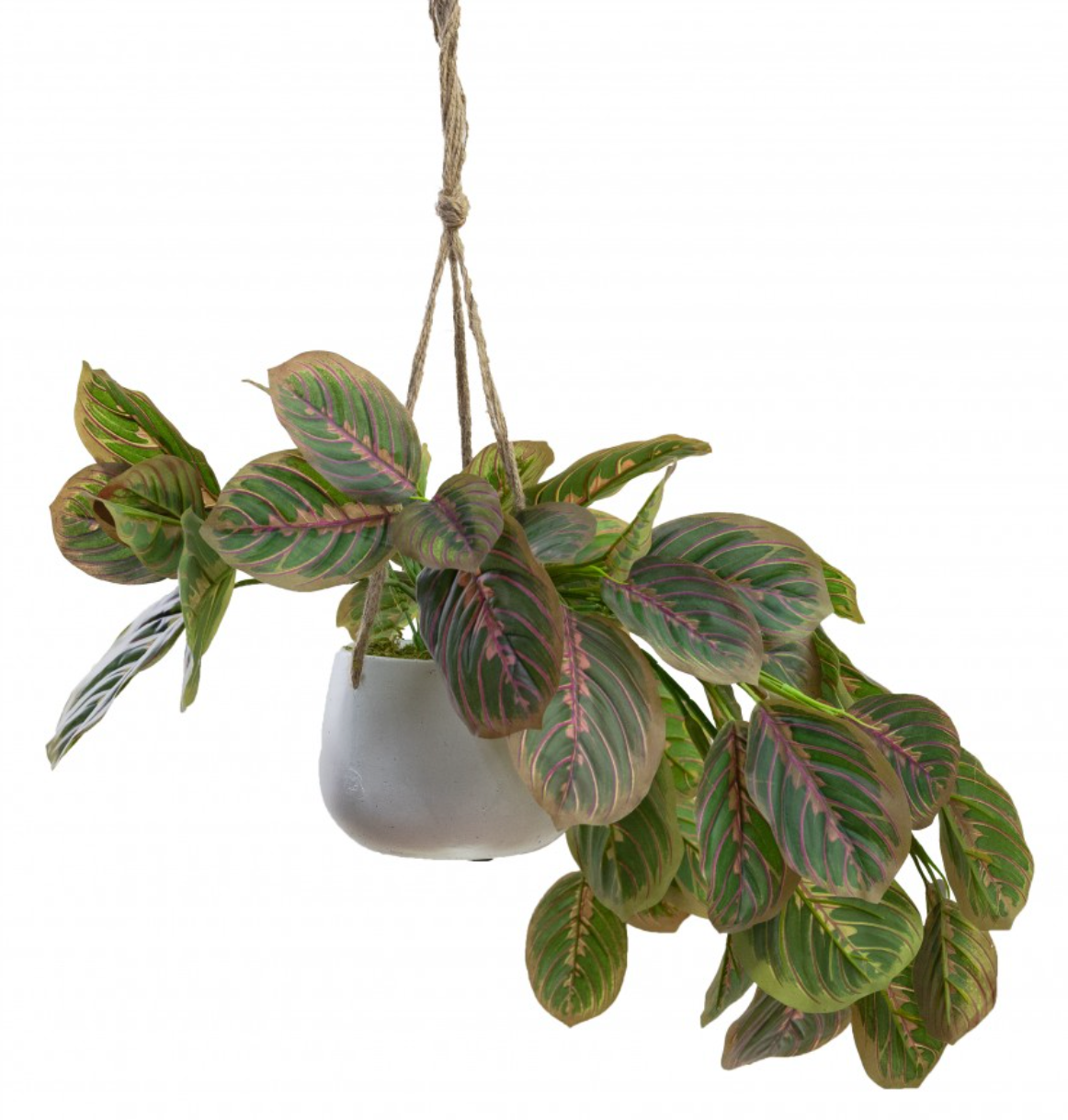 65cm Faux Peacock Bush In Hanging Planter Tabletop Display Artificial Flower