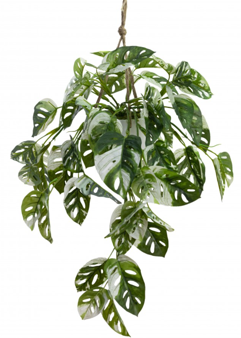 75cm Faux Monstera Bush In Hanging Planter Tabletop Artificial Flower Decor