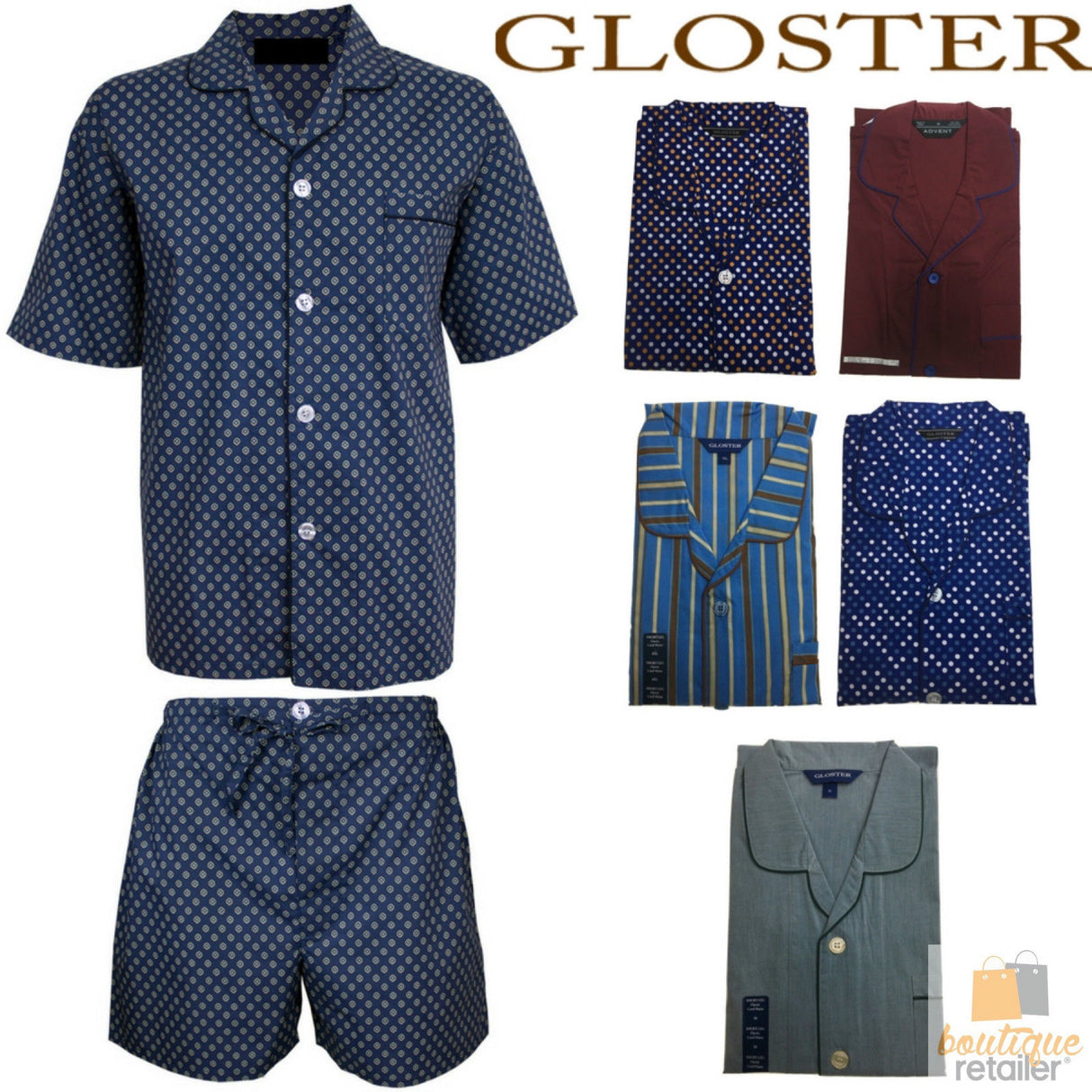 GLOSTER/ADVENT Pyjamas PJs SHIRT & SHORTS SET Mens PLUS KING Cotton Rich BR3