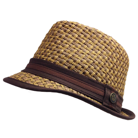 GOORIN BROTHERS Eric B Trilby Fedora Hat Bros Woven Paper Straw 100-4432 - Brown