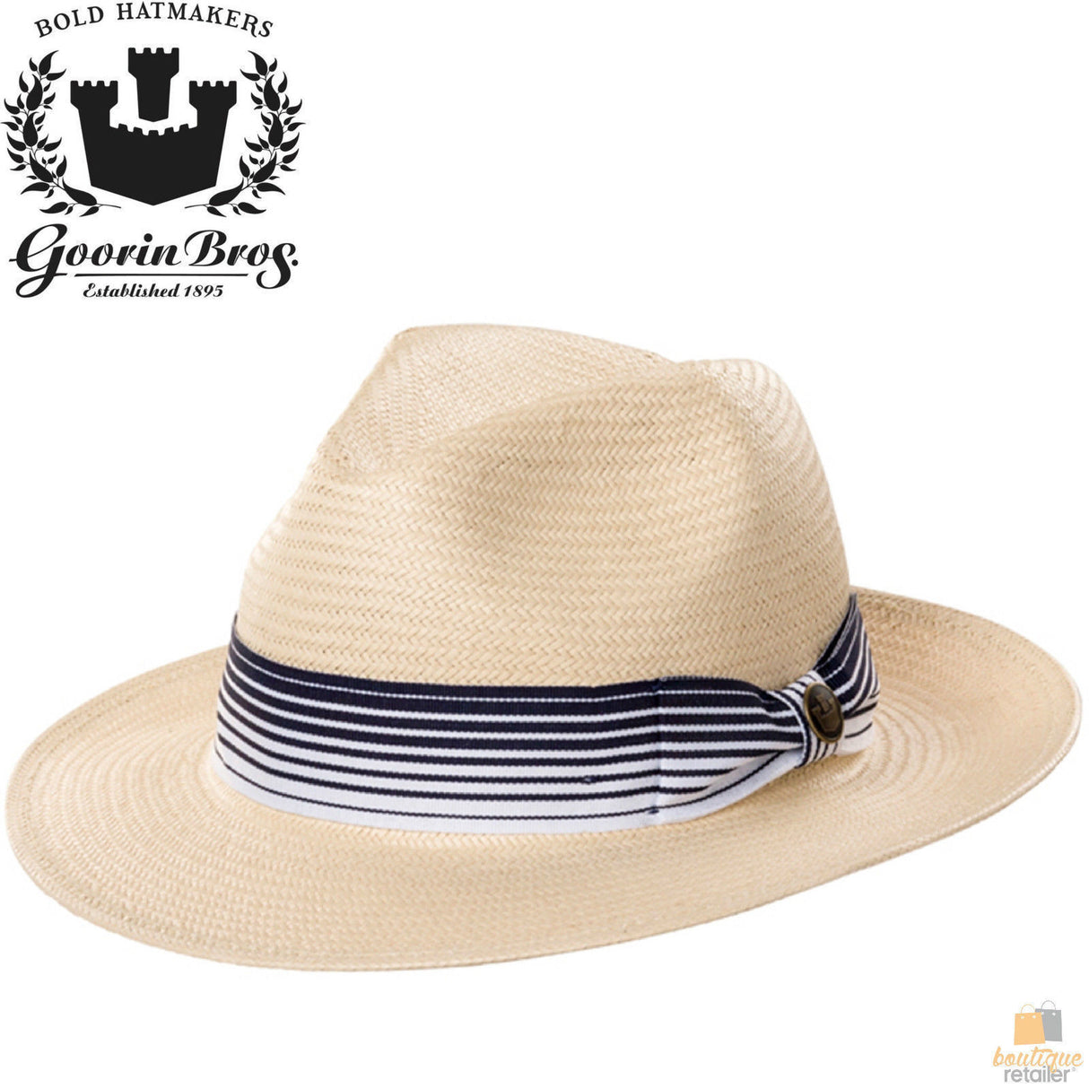 GOORIN BROTHERS Golden Set Natural Hat Trilby Fedora Bros 100-5779 Wide Brim