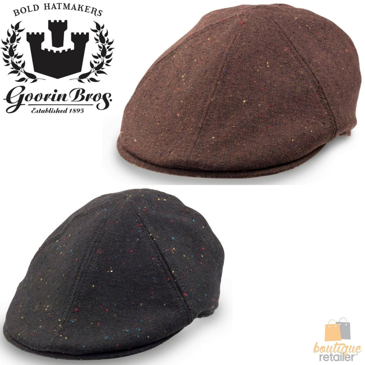 GOORIN BROTHERS Raven Tooth Wool Blend Flat Ivy Cap Hat Bros 603-9172