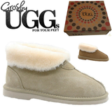 GROSBY Womens Princess UGG Boots Genuine Sheepskin Suede Leather Slippers