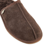 GROSBY Buck UGG Mens Sheepskin Slippers Scuff Slip On Leather Moccasins