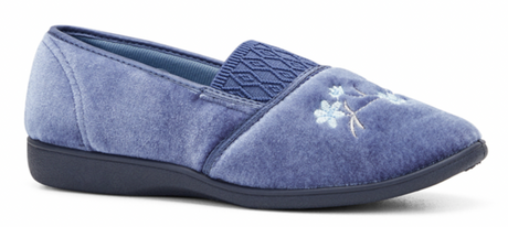 GROSBY SASHA (GA) Ladies Slippers Comfy Shoes Slip On Moccasins Warm Flats - Mid Blue