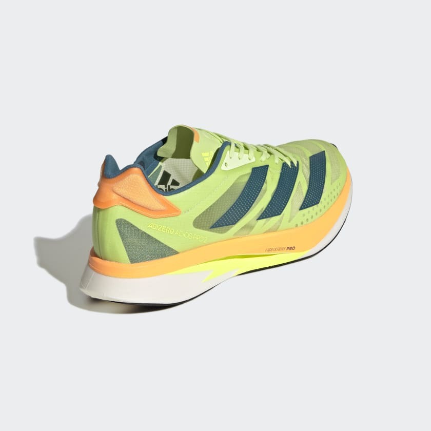 Adidas Mens Adizero Adios Pro 2.0 Lightweight Fast Running Shoes Runners - Pulse Lime / Real Teal / Flash Orange