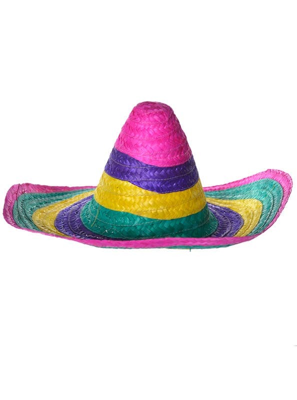 100x Rainbow Mexican SOMBRERO Fancy Dress Straw Party Costume Hat Cap