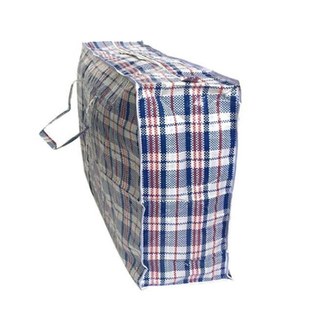 1x Large Stripe Bag Packing Storage Strip Zip Shopping Travel Check House Moving 65cm x 60cm x 25cm