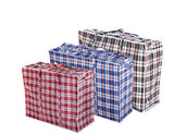 48x Large Stripe Bag Packing Storage Strip Zip Shopping Travel Check House Moving 65cm x 60cm x 25cm