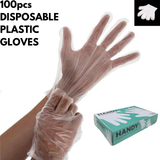 100pcs HANDY Disposable Plastic Gloves Transparent Food Handling Hygienic Catering