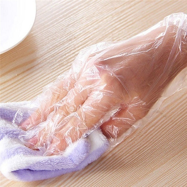 100pcs HANDY Disposable Plastic Gloves Transparent Food Handling Hygienic Catering