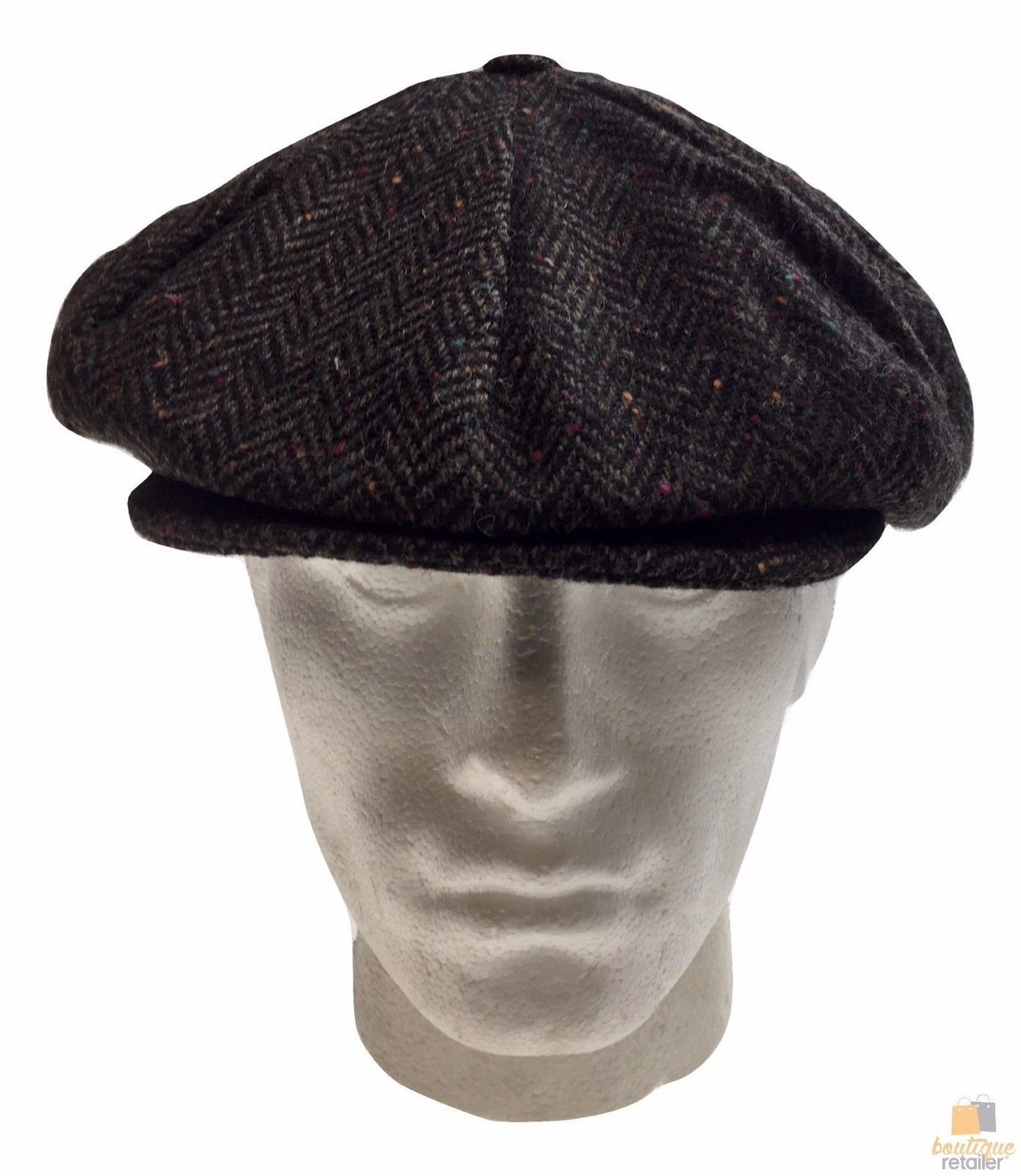 IRISH Hanna Country Eight Piece Cap Patchwork Tweed Cap Ivy Flat Wool Lined