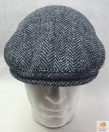 HARRIS TWEED Flat Cap Hat Wool Herringbone Country Driving Fishing Cap Linney