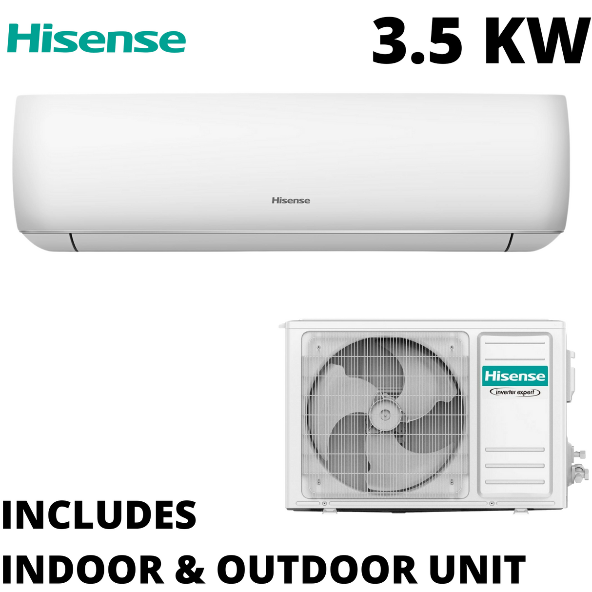 Hisense 3.5 KW V Series Reverse Cycle Air Conditioner Inverter (Indoor & Outdoor Unit)