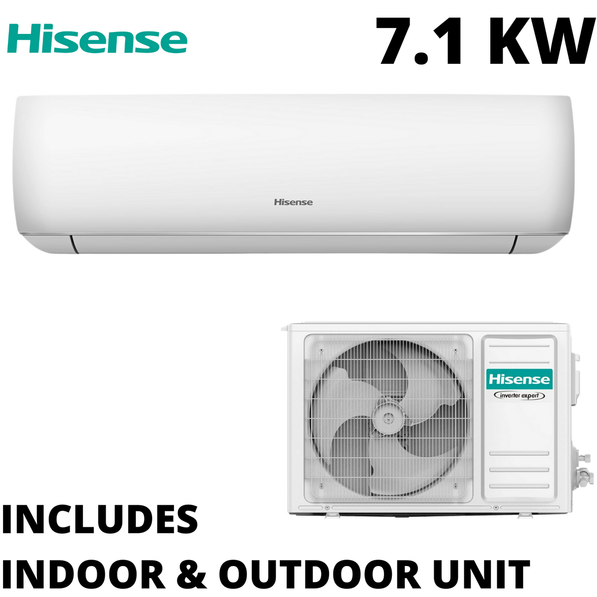 Hisense 7.1 KW V Series Reverse Cycle Air Conditioner Inverter AC (Indoor & Outdoor Unit)