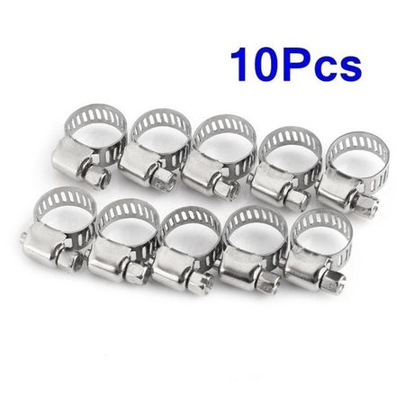 10pcs Hose Clamp Cars Motorcycle Fuel Line Jubilee Petrol Pupe Clips Garden DIY Tools