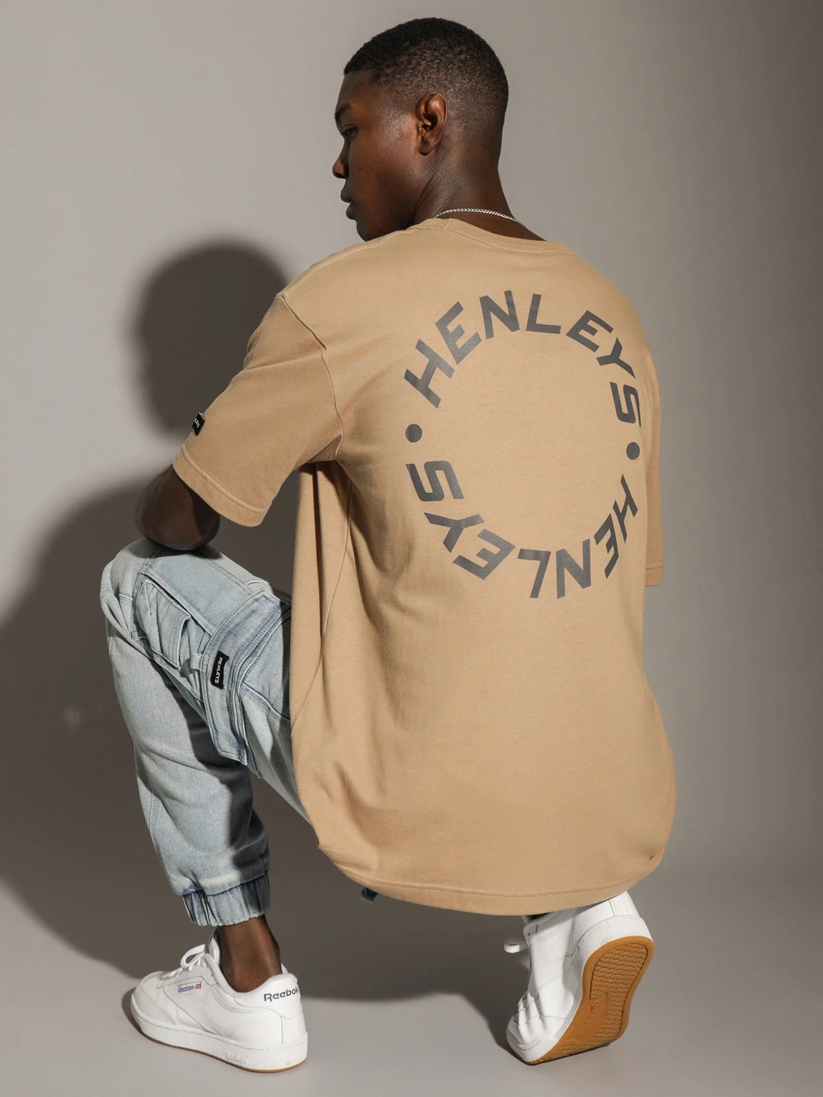 Henleys Mens Defence T-Shirt Top Tee - Desert Sand