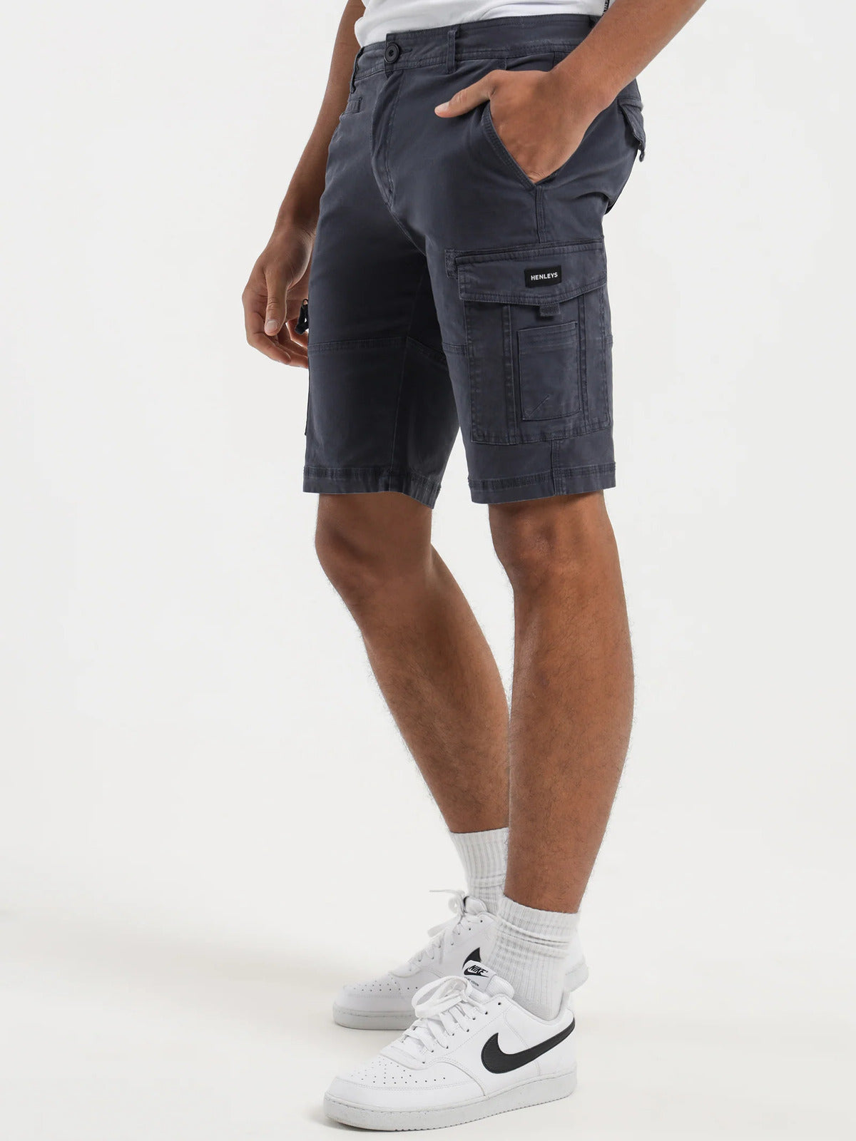 Henleys Mens Leon Cargo Shorts - Dark Navy